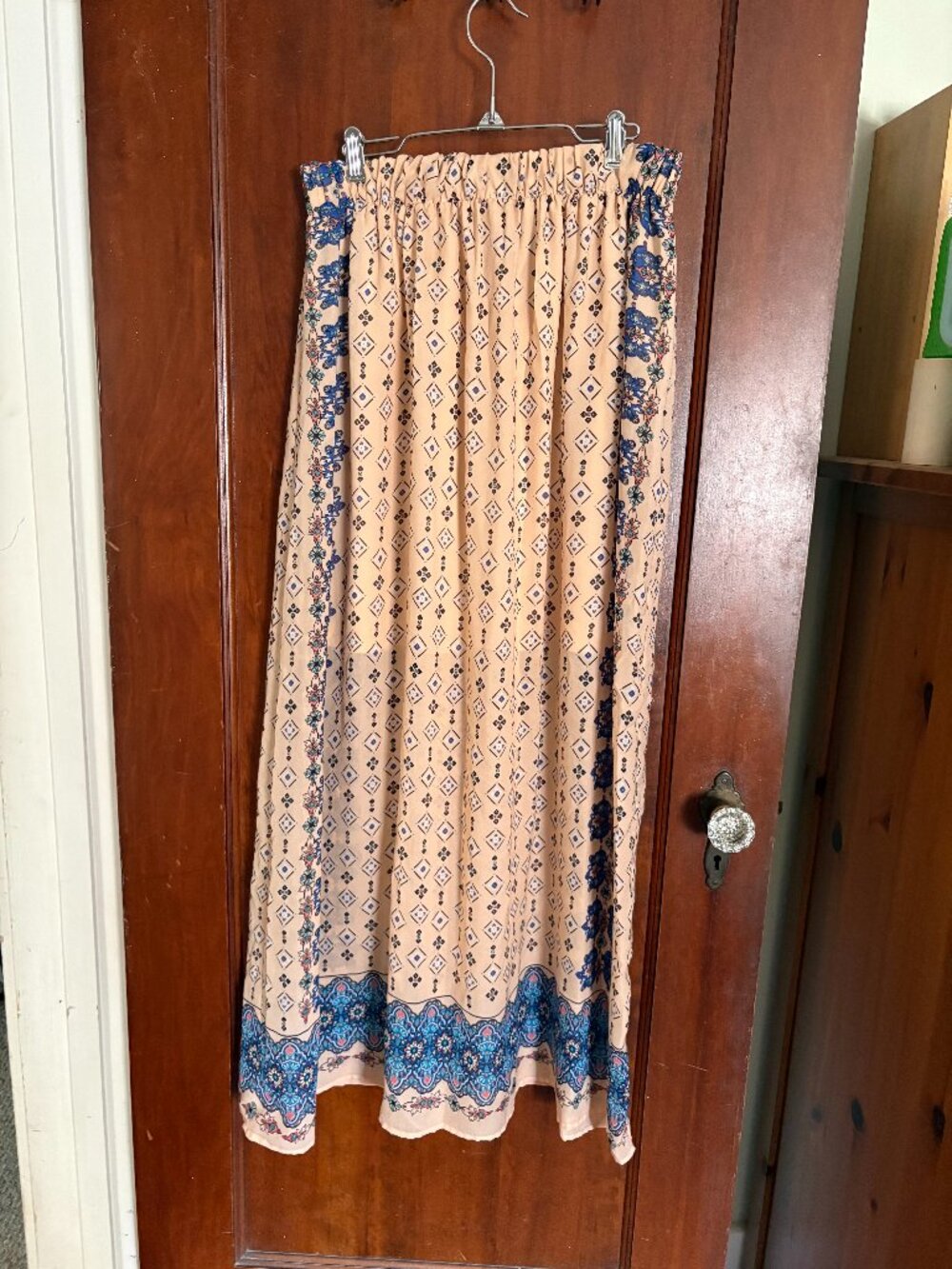 Boho-Style Lightweight Maxi Skirt, Size L